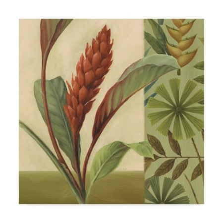 Lisa Audit 'Flowers Of Paradise 1 Green' Canvas Art,14x14